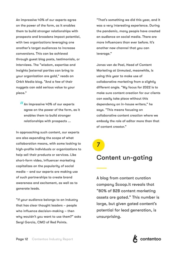 Contentoo Report State of Content Creation 2022 - Page 12